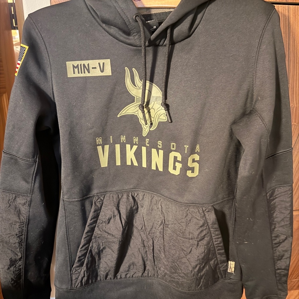 NFL Minnesota Vikings Black and Gold Hoodie - Salute to Service Edition
